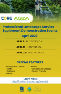 CORE Professional Landscape Service Equipment Demonstration April Event's Calendar